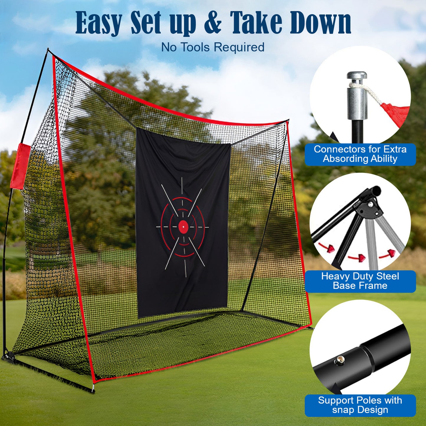 10x7ft Golf Training Net with Mat, Balls & Bag – Heavy Duty Indoor/Outdoor Use